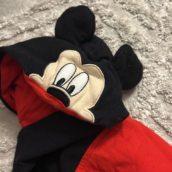 Mickey Mouse 0-3 Months Matching Set Pants Onesie Hooded Ears Zip Up Sweatshirt - Picture 7 of 7